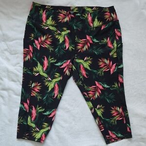Torrid Active Capris with Tropical Print